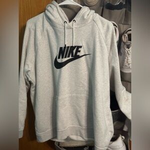 Nike Women's Gray Hoodie with Black Logo